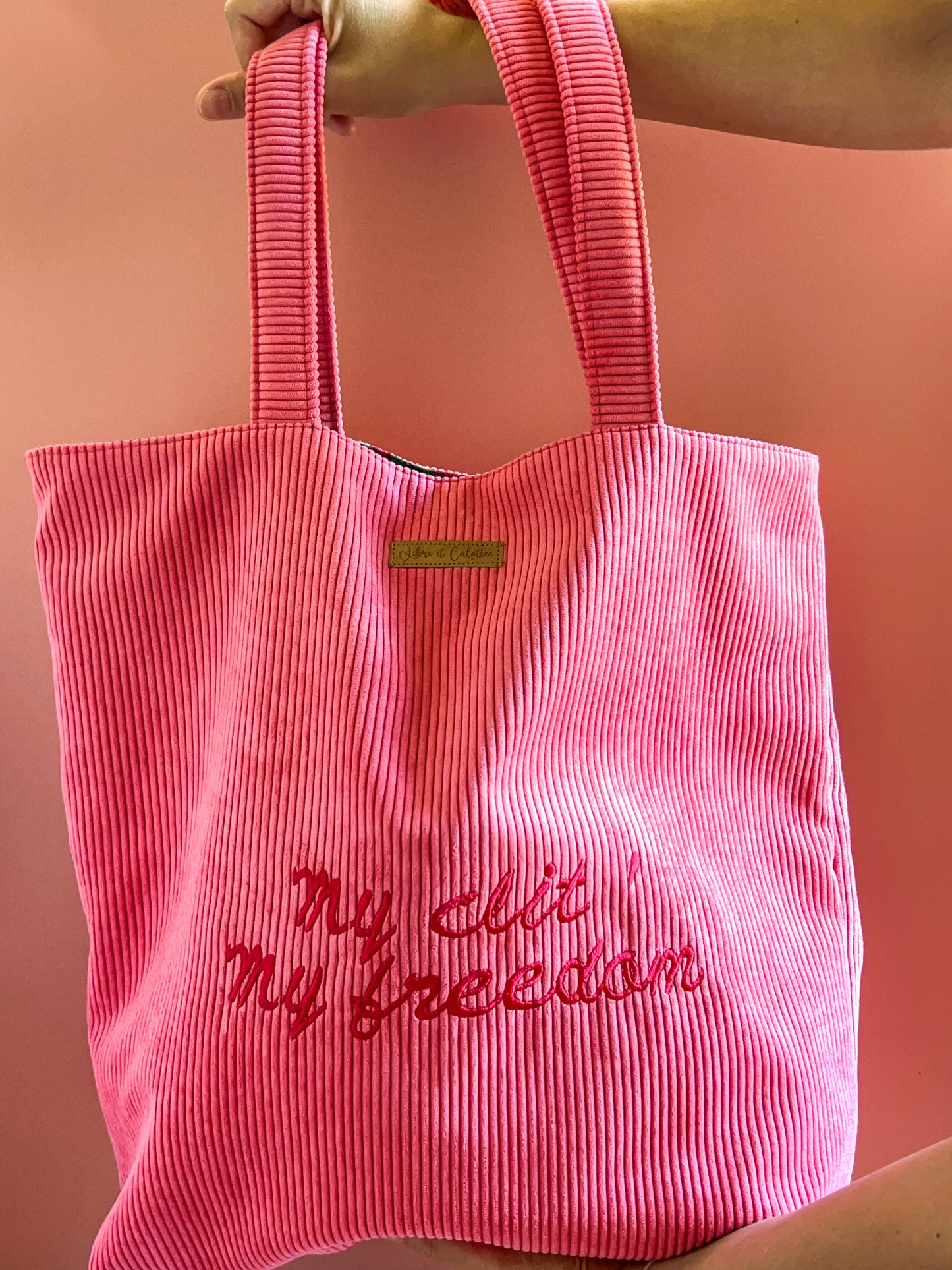 Cabas La Culottée – Brodée “My clit' My freedom” - Velours / La Tropicale