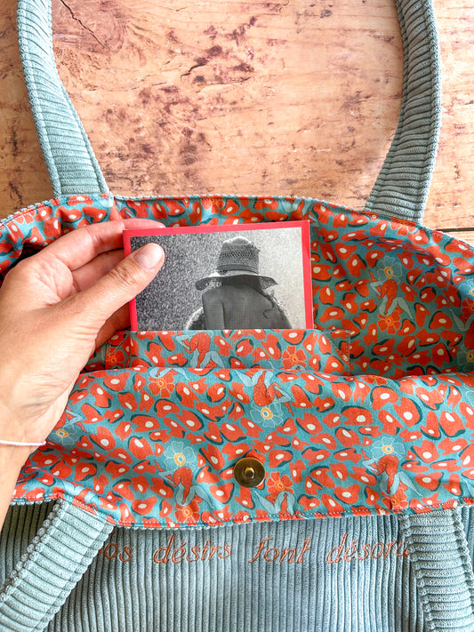 Cabas La Culottée – Brodée “Nos désirs font désordre” - Velours / La Florissante