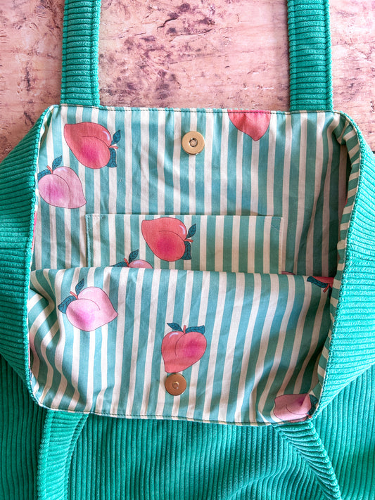 Cabas La Culottée – Brodée “ni sage ni soumise” - Velours / La Peachy