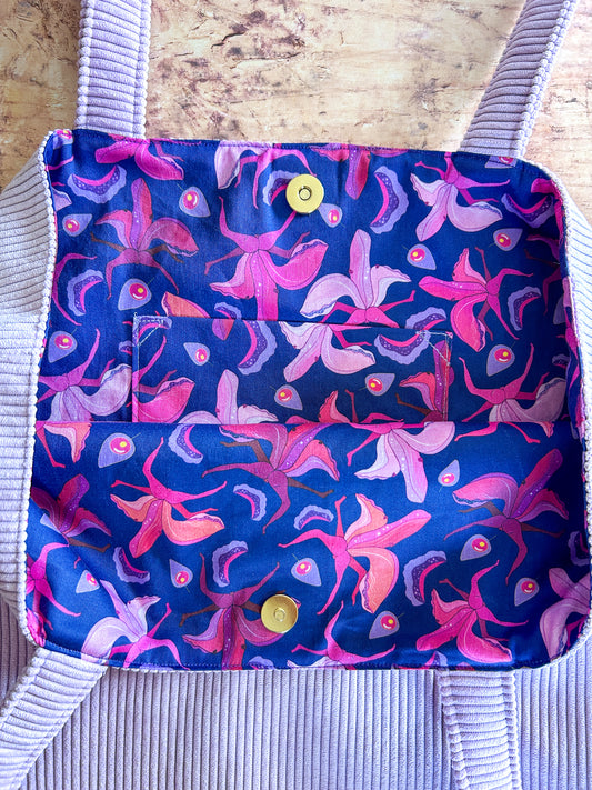 Cabas La Culottée – Brodée “Liberté Chérie” - Velours / L'Accrochée