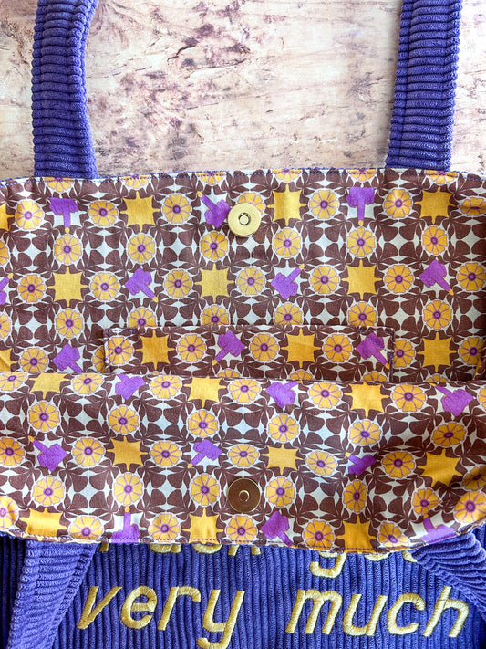 Cabas La Culottée – Brodée “Fuck you very much” - Velours / L'Insoumise