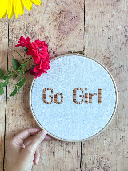 Cercle à broder La Libérée - Go Girl !