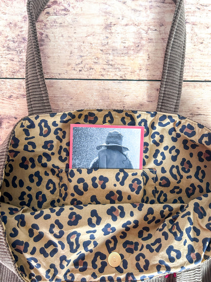 Cabas La Culottée – Brodée “Indomptable” - Velours / La Féline