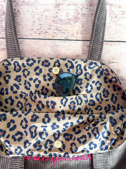 Cabas La Culottée – Brodée “Indomptable” - Velours / La Féline