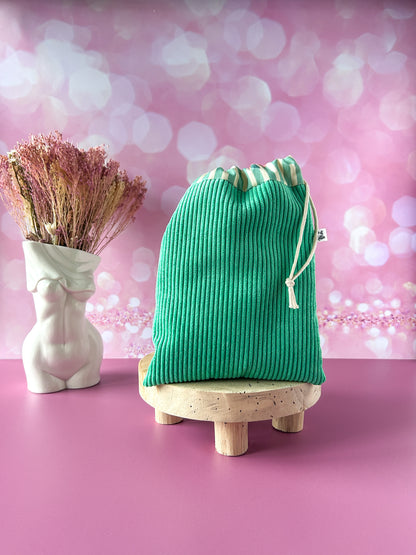 Pochon L'Intrépide – Velours menthe / La Peachy