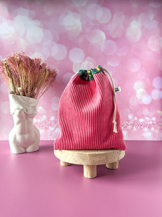 Pochon L'Intrépide – Velours corail / La Tropicale