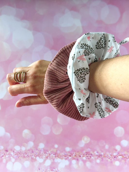 Pochon L'Intrépide – Velours vieux rose / La Contrastée