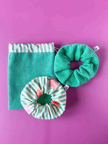 Pochon L'Intrépide – Velours menthe / La Peachy