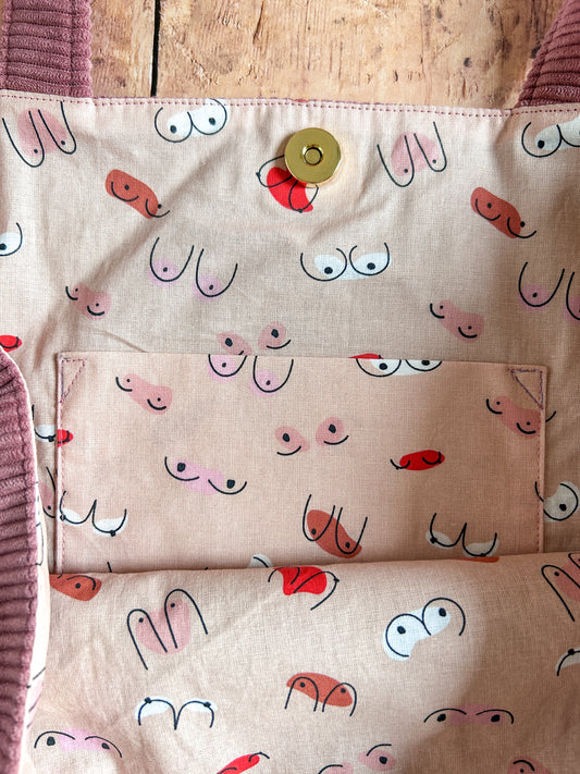 Cabas La Culottée – Brodée “mama power” - Velours / La Naturelle