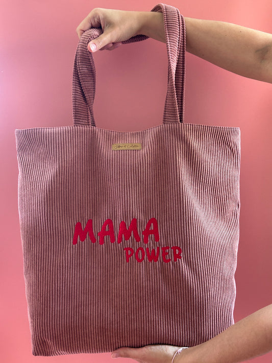 Cabas La Culottée – Brodée “mama power” - Velours / La Naturelle