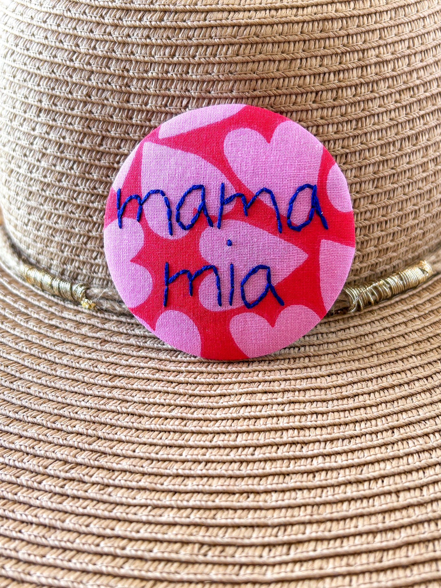 Badge brodé - mama mia 6.5cm