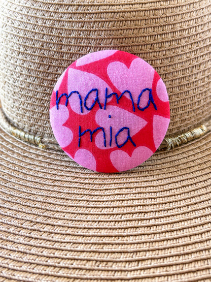Badge brodé - mama mia 6.5cm